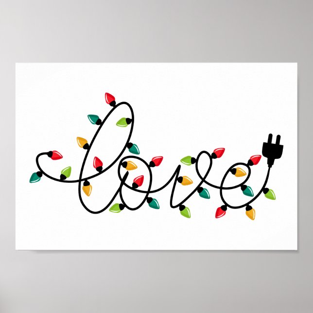 Poster Amor de Luzes de Natal (Frente)