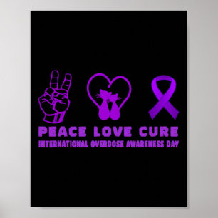 Poster Amor de Paz De Gato Divertido Curta Suporte à Sens