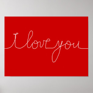 Pôster amor, decor vermelho