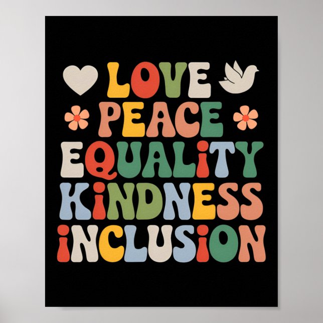 Poster Amor Diversidade de Paz Inclusão Igualdade Black H (Frente)