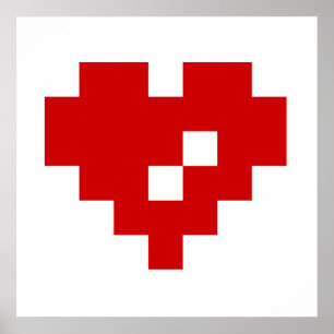 Poster Amor do bocado do coração 8 do pixel