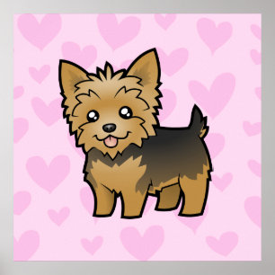 Pôster Amor do yorkshire terrier (cabelo curto nenhum
