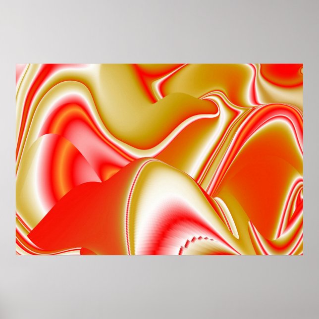 Poster Amor e Abstrato 3D Rainbowart Dourado (Frente)