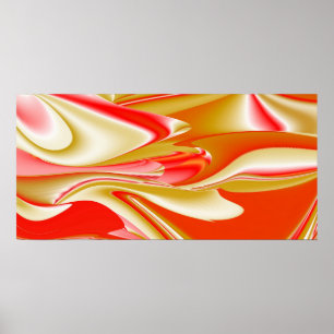 Poster Amor e Abstrato 3D Rainbowart Dourado