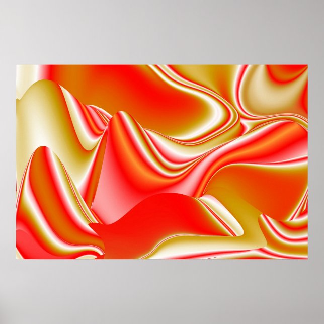 Poster Amor e Abstrato 3D Rainbowart Dourado (Frente)