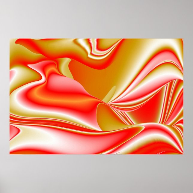Poster Amor e Abstrato 3D Rainbowart Dourado (Frente)