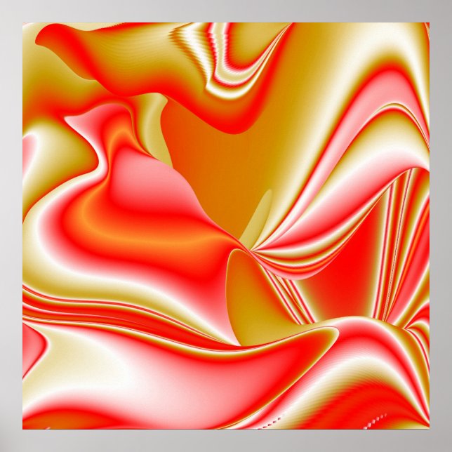 Poster Amor e Abstrato 3D Rainbowart Dourado (Frente)