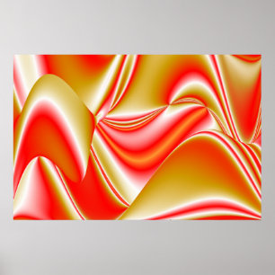 Poster Amor e Abstrato 3D Rainbowart Dourado