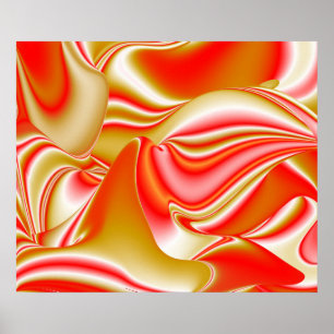 Poster Amor e Abstrato 3D Rainbowart Dourado