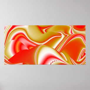 Poster Amor e Abstrato 3D Rainbowart Dourado