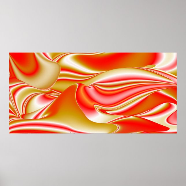 Poster Amor e Abstrato 3D Rainbowart Dourado (Frente)