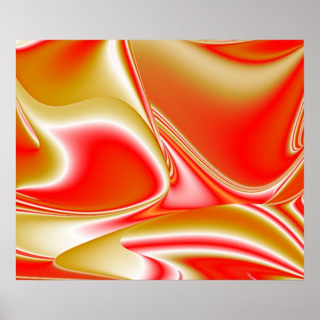 Poster Amor e Abstrato 3D Rainbowart Dourado (Frente)