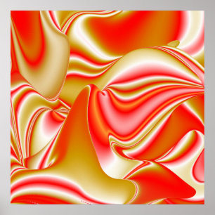 Poster Amor e Abstrato 3D Rainbowart Dourado