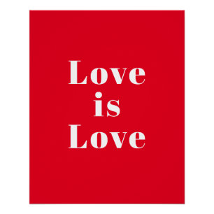 Pôster "Amor é Amor" branco vermelho