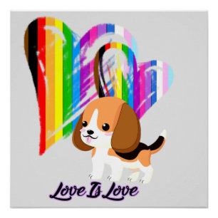 Pôster Amor é Cachorro - LGBTQ+ Proprietário de Pet