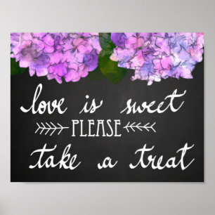 Pôster Amor É Doce Fazer Um Casamento De Chalkboard