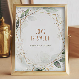 Poster Amor é doce Guest Sinal Russo Verde e Dourado