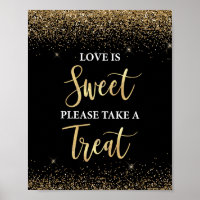 Amor é doce Levar um Sinal de Tratamento Preto e D
