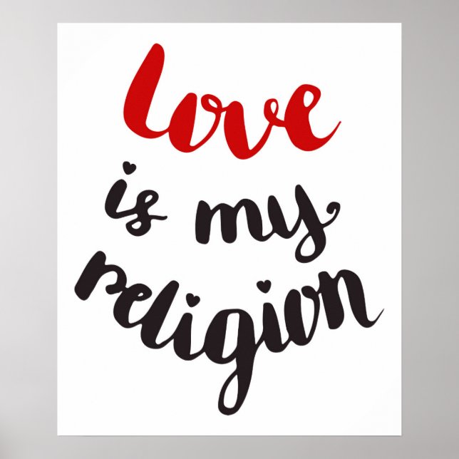 Poster Amor é minha religião (Frente)