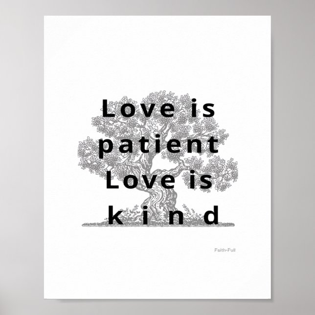 Poster Amor é Paciente Amor é Gentil Olhar Clássico  (Frente)