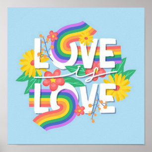 Poster Amor é Pastel Orgulho gay Rainbow