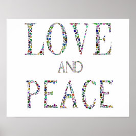 Poster Amor e Paz - Gemstone Lettering Design