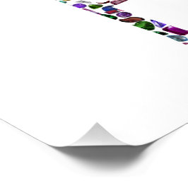 Pôster Amor e Paz - Gemstone Lettering Design