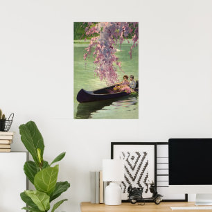 Poster Amor e romance do vintage, passeio romântico da