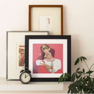 Poster Amor e Romance Vintage, Recém-Casados de Rosa