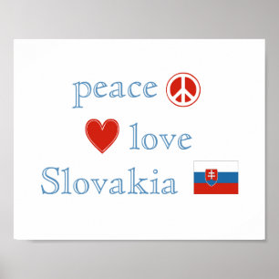 Pôster Amor e Slovakia da paz