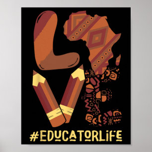 Poster Amor Educador Figurino Mapa Africano Orgulhoso Afr
