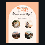Poster Amor em First Spritz Bridal Foto onde eles estavam<br><div class="desc">Amor na Primeira Foto do Chá de panela Spritz Onde eles estavam jogando. Este jogo não é apenas para relembrar a jornada do casal juntos, mas também permite que os hóspedes compartilhem histórias sobre a noiva e o noivo. É uma maneira leve de celebrar sua história de amor e suas...</div>