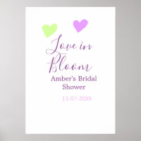 Amor em flor coração colorido chá de noiva nome da