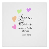 Amor em flor coração colorido chá de noiva nome da
