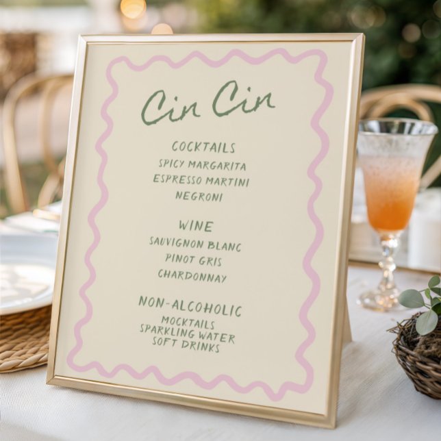 Poster Amor em Flor Rosa Salvia Cardápio do Bar Cin Cin (Criador carregado)