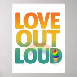 Poster Amor em Voz Alta Tipografia Retro Orgulho Design