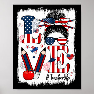 Poster Amor Engraçado Coque Desarrumado Vida de Professor