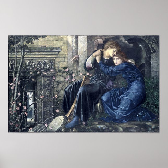 Pôster Amor entre as ruínas por Burn-Jones (1873) (Frente)