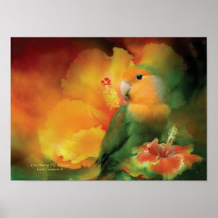 Pôster Amor entre o poster/impressão da arte do hibiscus