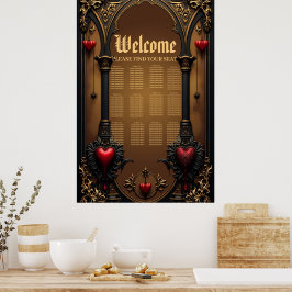 Poster Amor eterno à sombra da escuridão gótica.