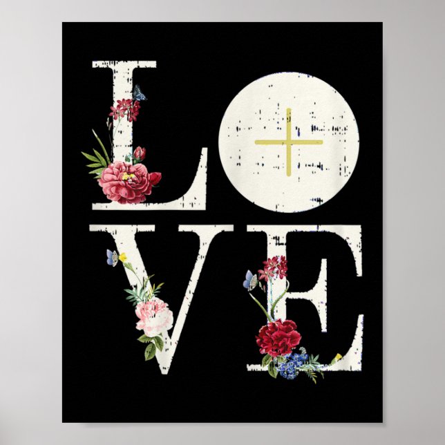 Poster Amor Eucarista Primeira Santa Comunhão Cath Cristã (Frente)