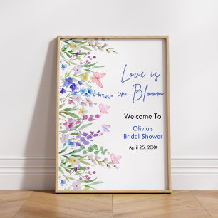 Poster Amor Floral em Flor Saudação de Chá de Noiva Revel
