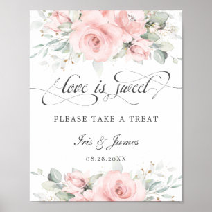 Poster Amor Floral Suave é Doce Sinal de Trate