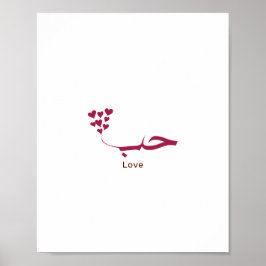 Poster Amor - Houb - ب ح na caligrafia arábica