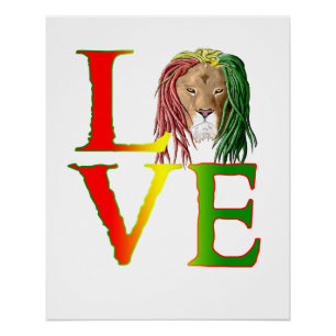 Pôster Amor jamaicano da reggae do leão de Rasta