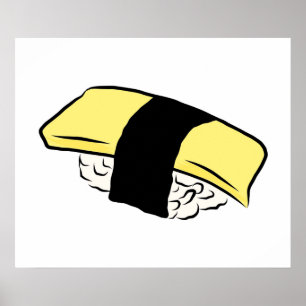 Poster Amor japonês da comida de Maki do sushi do Eggrol