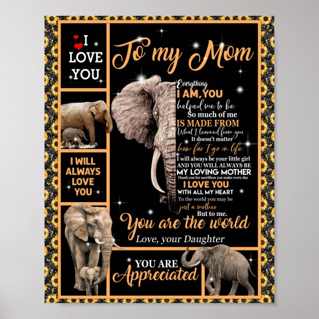 Poster Amor, mãe | Carta À Minha Mãe, Você É O Mundo (Frente)
