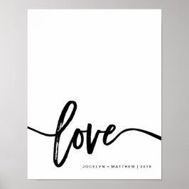 Pôster Amor Minimalista Negro e Branco | Tipografia
