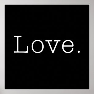 Pôster Amor. Modelo preto e branco das citações do amor