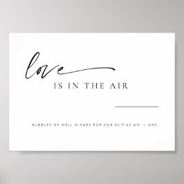 Poster Amor moderno minimalista no casamento aéreo P